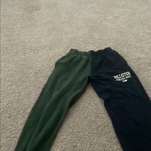 Hollister Kids Green and Black Joggers